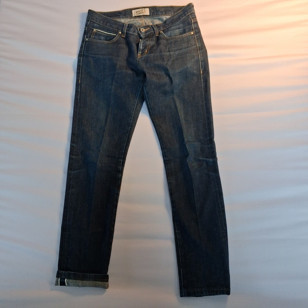 Naked & Famous Raw Selvedge Denim. 32/32  button-fly closure. Made in Canada